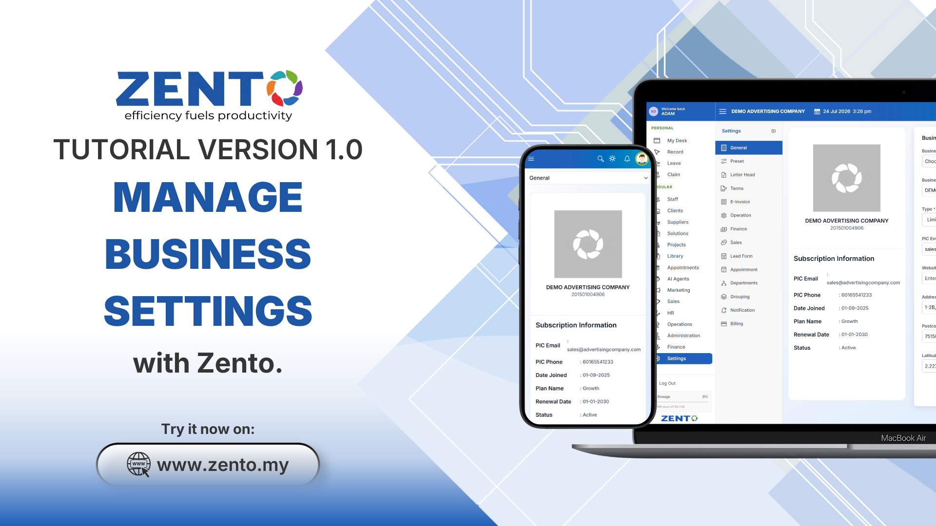 3.1 Business Settings